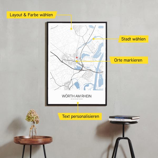 Stadtkarte von Wörth am Rhein erstellt auf Cartida