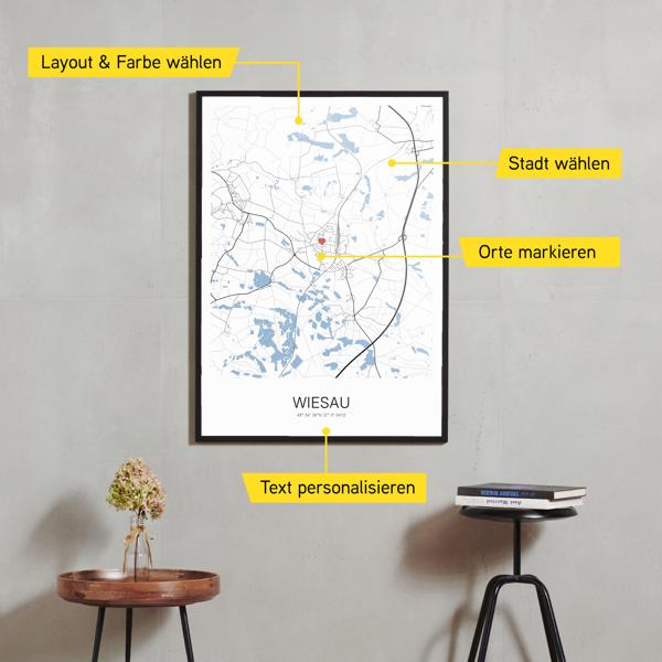 Stadtkarte von Wiesau erstellt auf Cartida