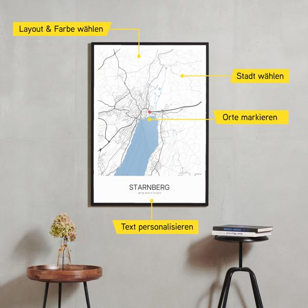 Stadtkarte von Starnberg erstellt auf Cartida