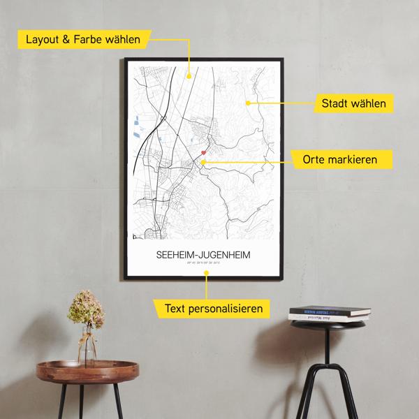 Stadtkarte von Seeheim-Jugenheim erstellt auf Cartida