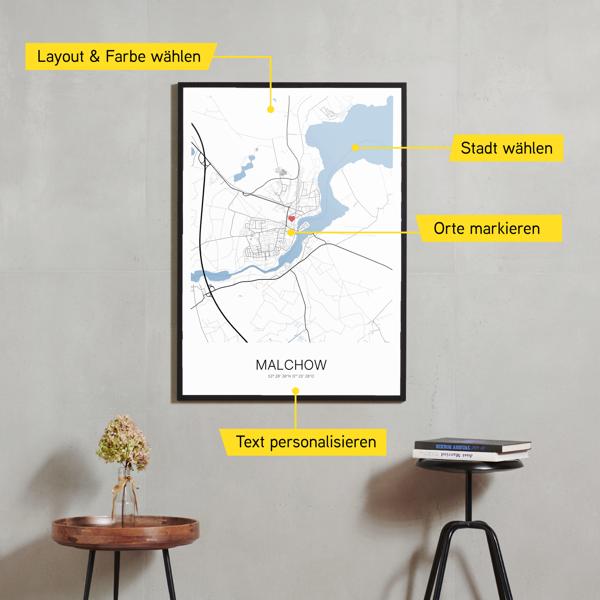Stadtkarte von Malchow erstellt auf Cartida