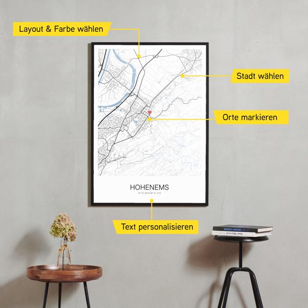 Stadtkarte von Hohenems erstellt auf Cartida