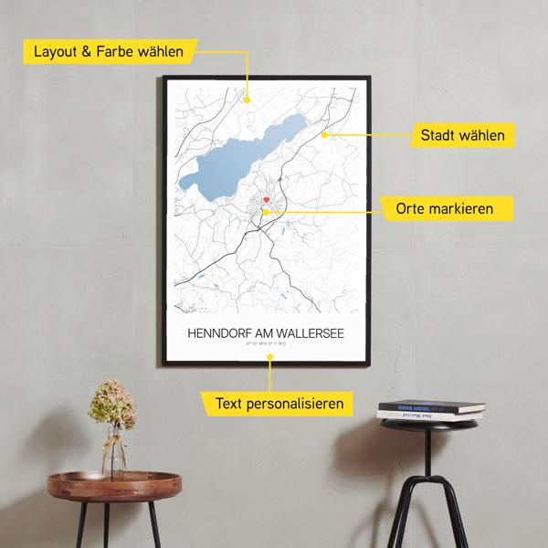 Stadtkarte von Henndorf am Wallersee erstellt auf Cartida