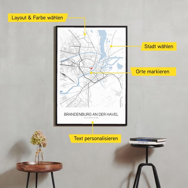 Stadtkarte von Brandenburg an der Havel erstellt auf Cartida