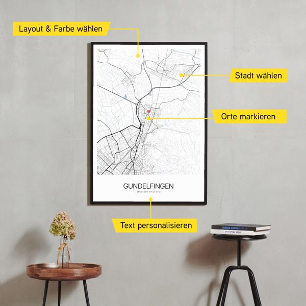 Stadtkarte von Gundelfingen erstellt auf Cartida