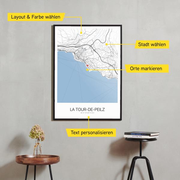 Stadtkarte von La Tour-de-Peilz erstellt auf Cartida
