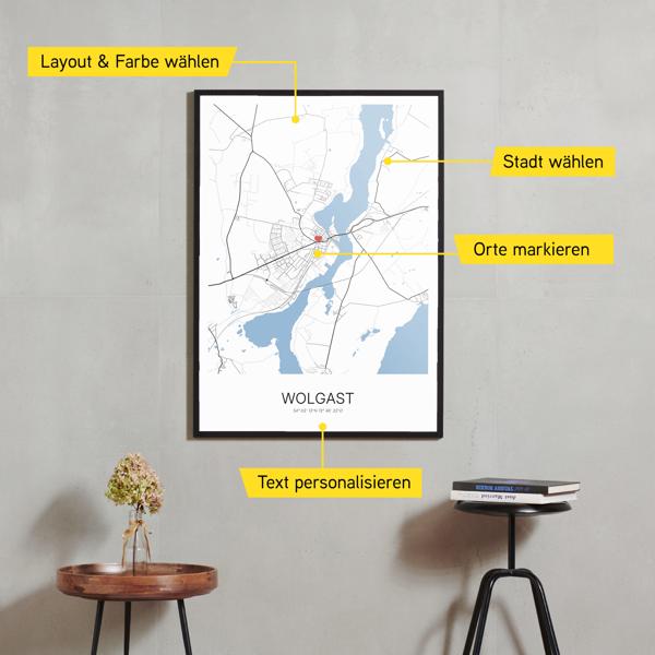 Stadtkarte von Wolgast erstellt auf Cartida