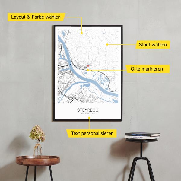 Stadtkarte von Steyregg erstellt auf Cartida