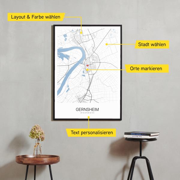 Stadtkarte von Gernsheim erstellt auf Cartida