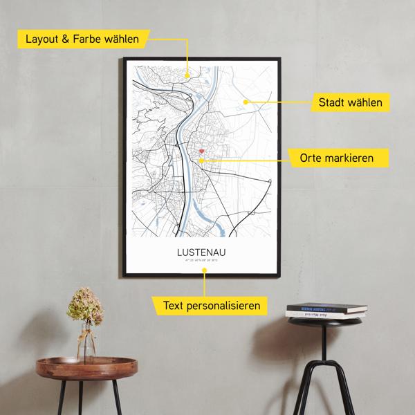 Stadtkarte von Lustenau erstellt auf Cartida