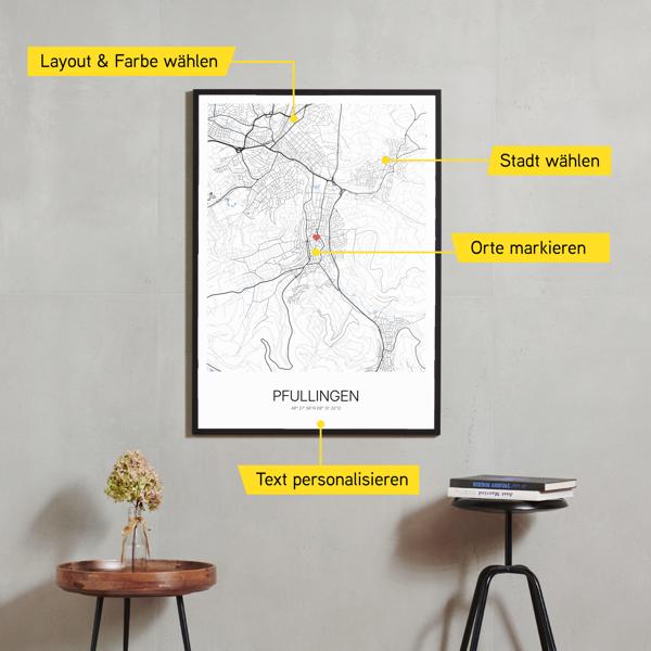 Stadtkarte von Pfullingen erstellt auf Cartida