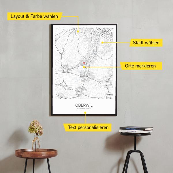 Stadtkarte von Oberwil erstellt auf Cartida