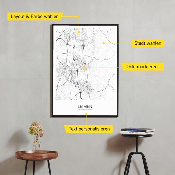 Stadtkarte von Leimen erstellt auf Cartida