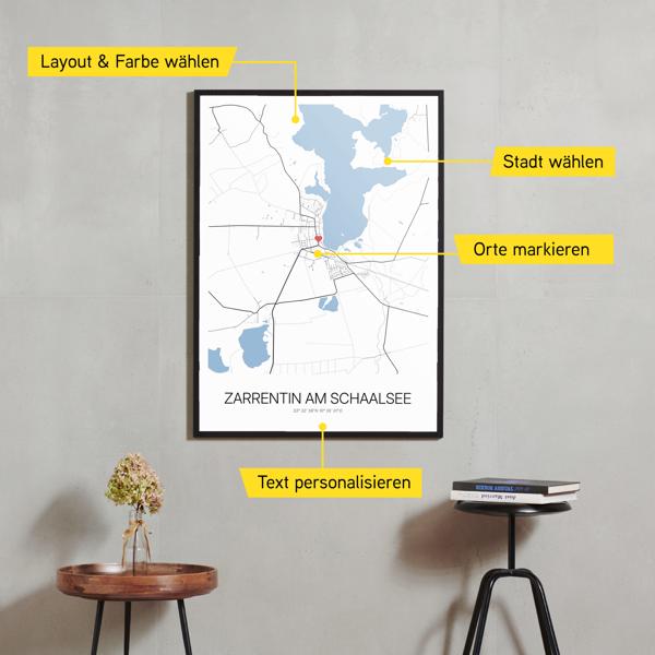 Stadtkarte von Zarrentin am Schaalsee erstellt auf Cartida