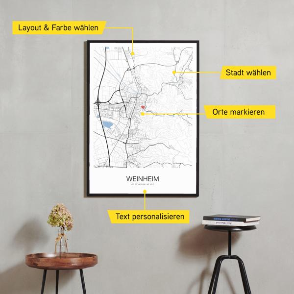 Stadtkarte von Weinheim erstellt auf Cartida