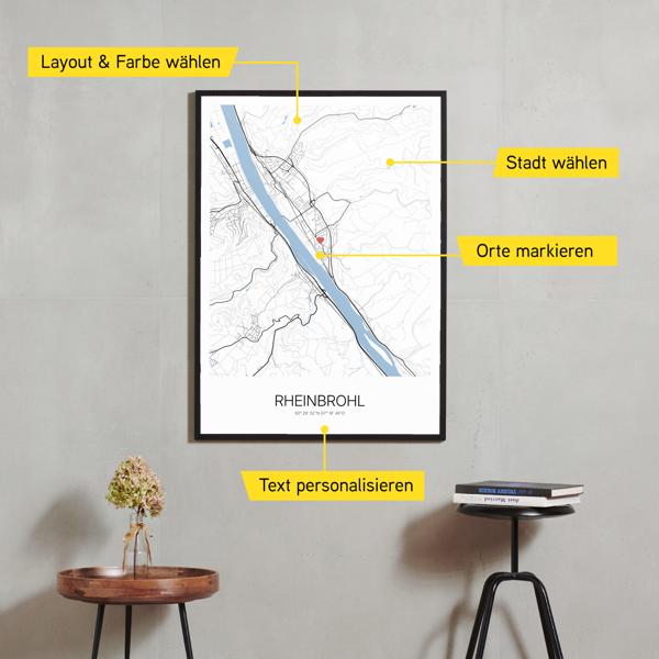 Stadtkarte von Rheinbrohl erstellt auf Cartida