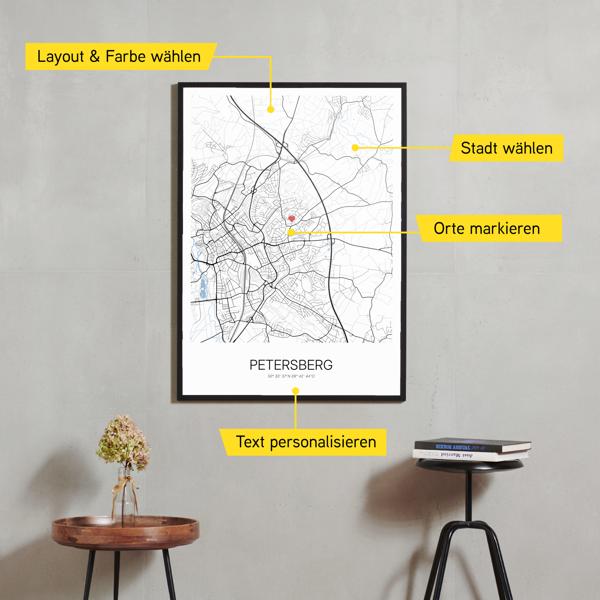 Stadtkarte von Petersberg erstellt auf Cartida