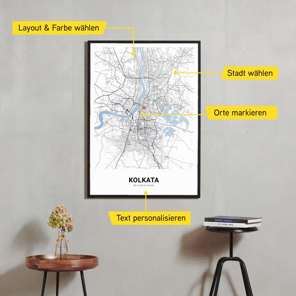 Stadtkarte von Kolkata erstellt auf Cartida