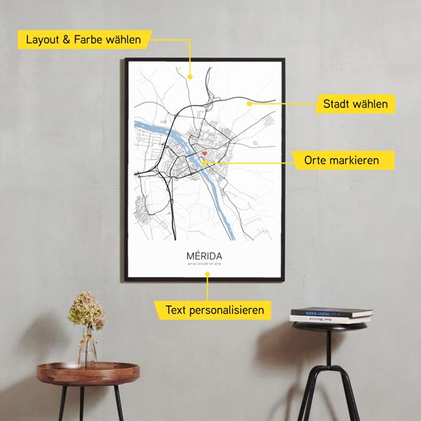 Stadtkarte von Mérida erstellt auf Cartida