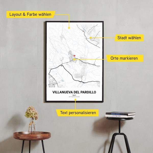 Stadtkarte von Villanueva del Pardillo erstellt auf Cartida