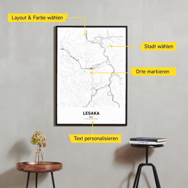 Stadtkarte von Lesaka erstellt auf Cartida