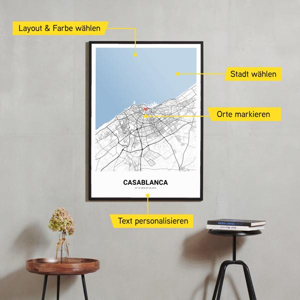Stadtkarte von Casablanca erstellt auf Cartida