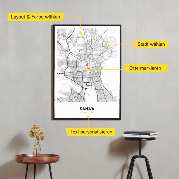 Stadtkarte von Sana'a erstellt auf Cartida