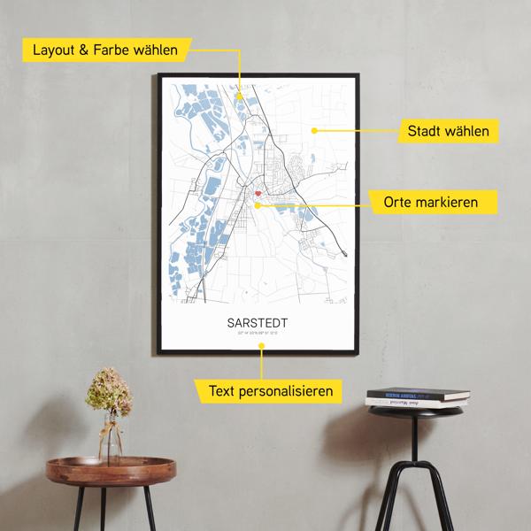 Stadtkarte von Sarstedt erstellt auf Cartida