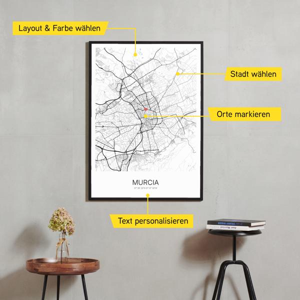 Stadtkarte von Murcia erstellt auf Cartida