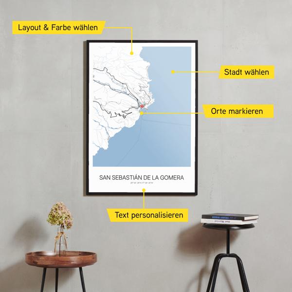 Stadtkarte von San Sebastián de la Gomera erstellt auf Cartida