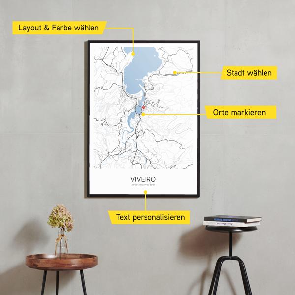 Stadtkarte von Viveiro erstellt auf Cartida