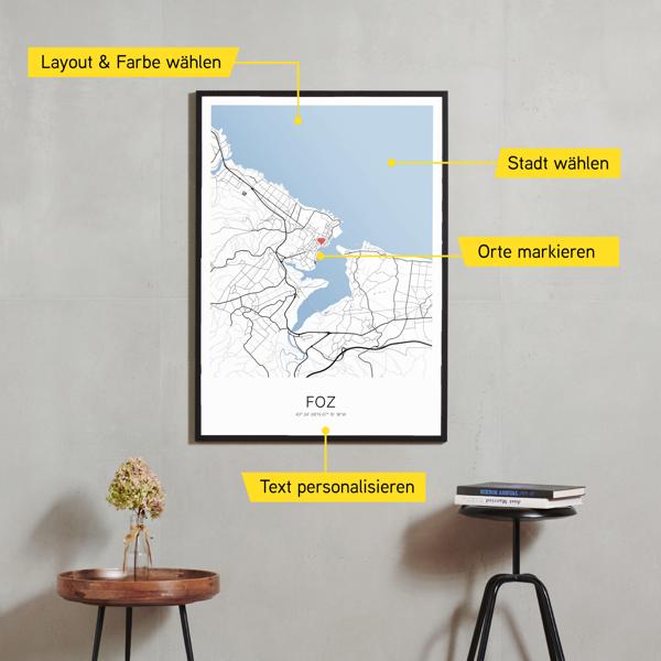 Stadtkarte von Foz erstellt auf Cartida