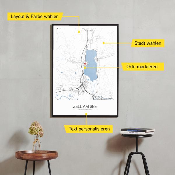 Stadtkarte von Zell am See erstellt auf Cartida