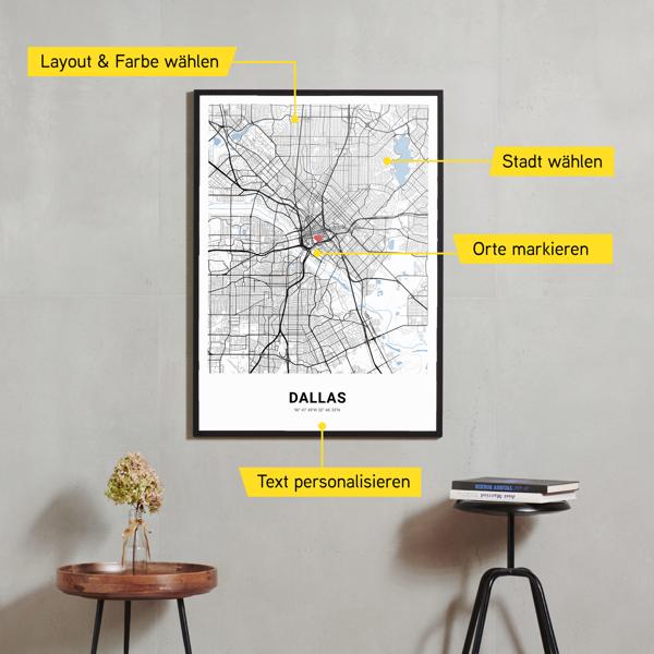 Stadtkarte von Dallas erstellt auf Cartida