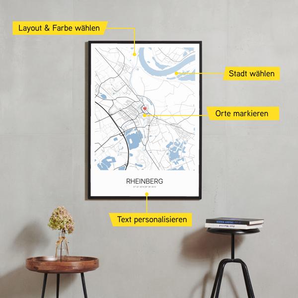 Stadtkarte von Rheinberg erstellt auf Cartida