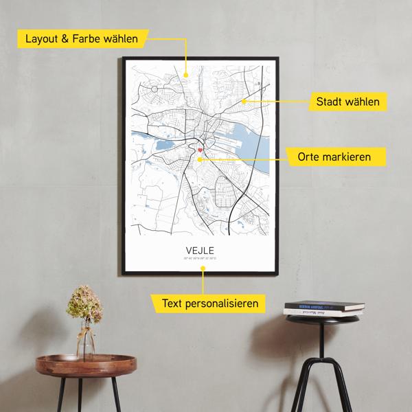 Stadtkarte von Vejle erstellt auf Cartida