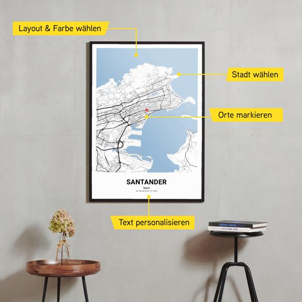 Stadtkarte von Santander erstellt auf Cartida
