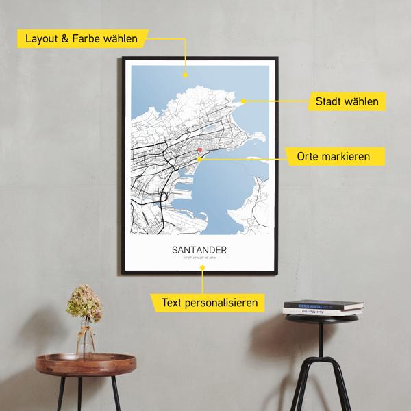 Stadtkarte von Santander erstellt auf Cartida