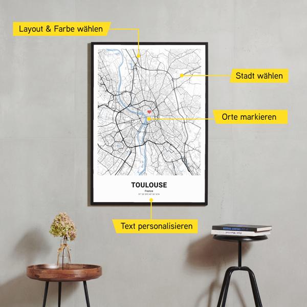 Stadtkarte von Toulouse erstellt auf Cartida