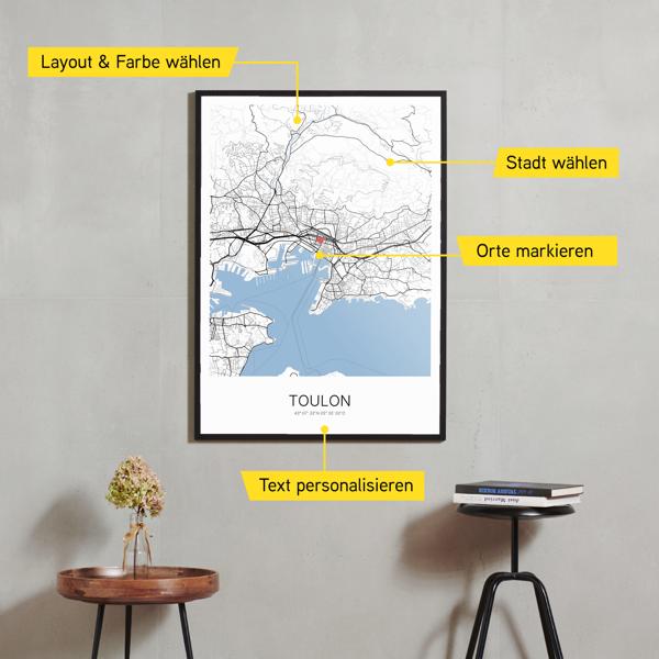 Stadtkarte von Toulon erstellt auf Cartida