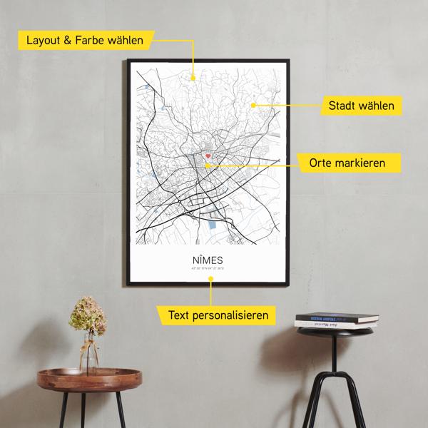 Stadtkarte von Nîmes erstellt auf Cartida