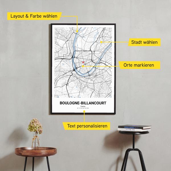 Stadtkarte von Boulogne-Billancourt erstellt auf Cartida