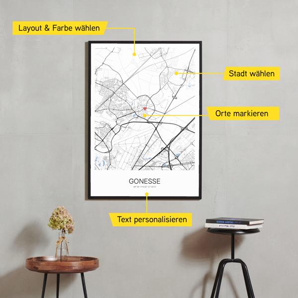 Stadtkarte von Gonesse erstellt auf Cartida