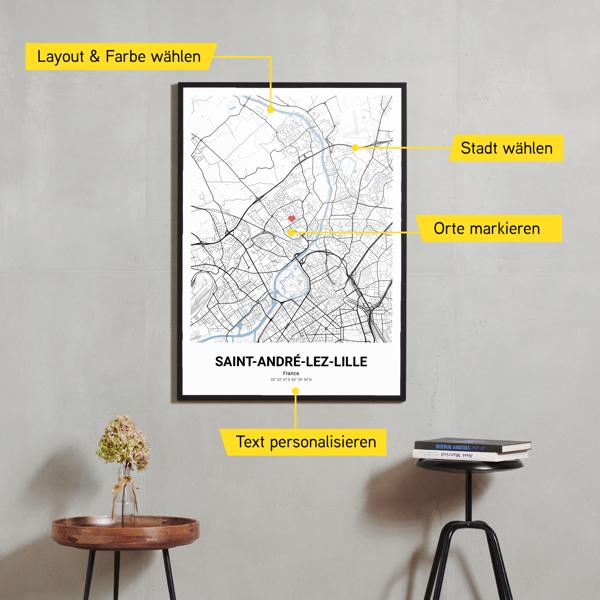 Stadtkarte von Saint-André-lez-Lille erstellt auf Cartida