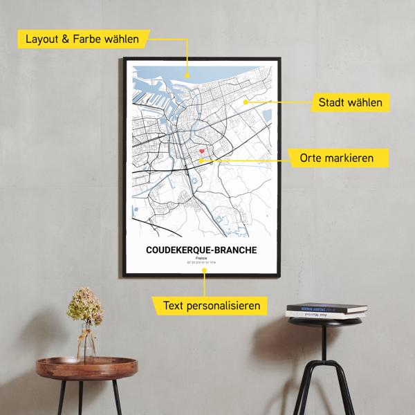 Stadtkarte von Coudekerque-Branche erstellt auf Cartida