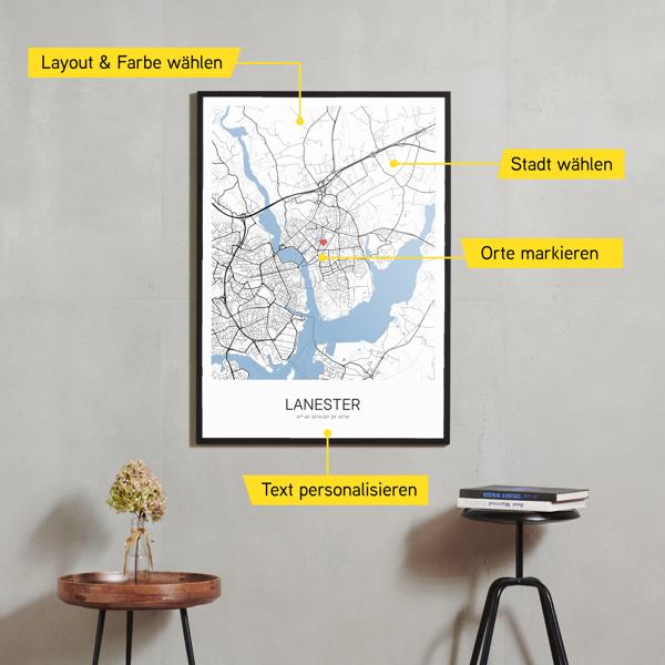 Stadtkarte von Lanester erstellt auf Cartida