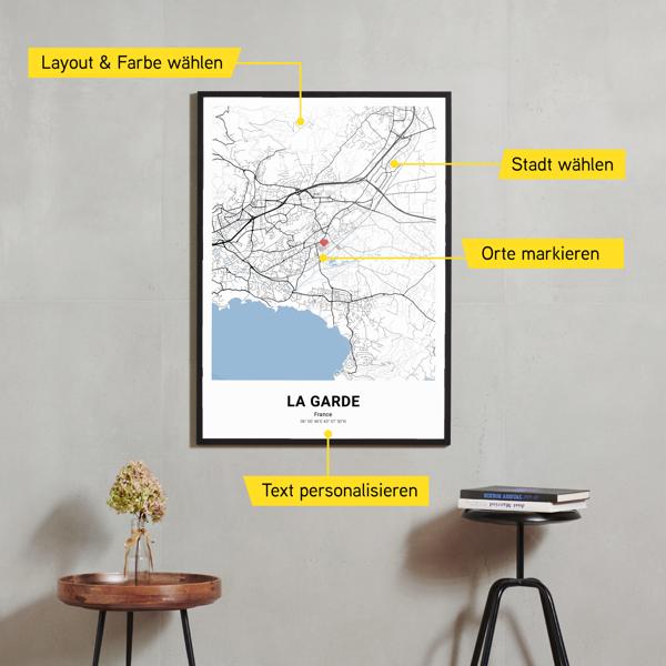 Stadtkarte von La Garde erstellt auf Cartida