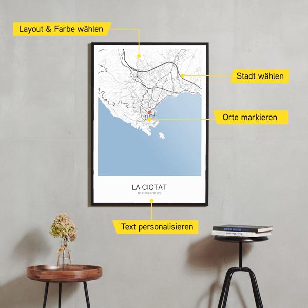Stadtkarte von La Ciotat erstellt auf Cartida