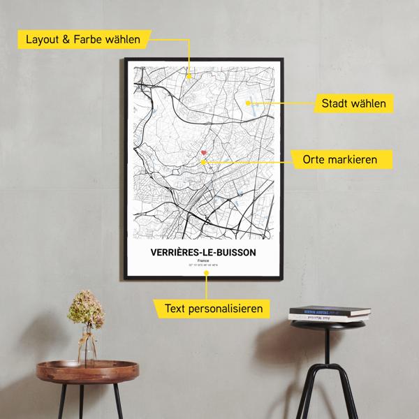 Stadtkarte von Verrières-le-Buisson erstellt auf Cartida