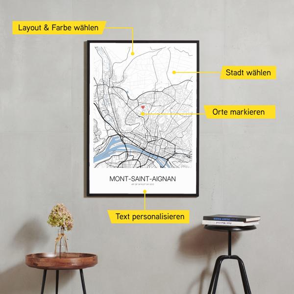 Stadtkarte von Mont-Saint-Aignan erstellt auf Cartida